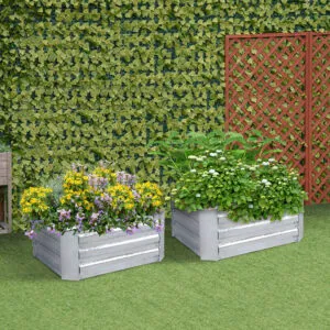 Buy SOGA 2X 60cm Square Galvanised Raised Garden Bed Vegetable Herb Flower Outdoor Planter Box Online - Garden, Tools & Hardware/Gardening & Lawn Care/Pots, Planters & Container Accessories - 2 - NZ Depot Free Shipping