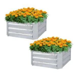 Buy SOGA 2X 60cm Square Galvanised Raised Garden Bed Vegetable Herb Flower Outdoor Planter Box Online - Garden, Tools & Hardware/Gardening & Lawn Care/Pots, Planters & Container Accessories - 1 - NZ Depot Free Shipping