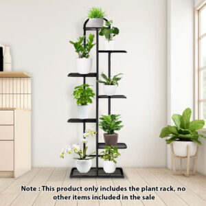 SOGA 2X 7 Tier 8 Pots Black Metal Plant Stand Flowerpot Display Shelf Rack Indoor Home Office Decor, Home & Living, Home Decor, Indoor Pots, Planters and Plant Stands, , ,  - NZ DEPOT 2