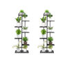 SOGA 2X 7 Tier 8 Pots Black Metal Plant Stand Flowerpot Display Shelf Rack Indoor Home Office Decor, Home & Living>Home Decor>Indoor Pots, Planters and Plant Stands, , , , ,  - NZ DEPOT 1