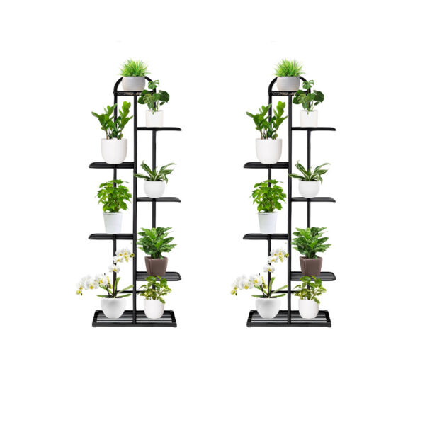 Soga 2X 7 Tier 8 Pots Black Metal Plant Stand Flowerpot Display Shelf Rack Indoor Home Office Decor, Home &Amp; Living, Home Decor, Indoor Pots, Planters And Plant Stands, , ,  - Nz Depot 1