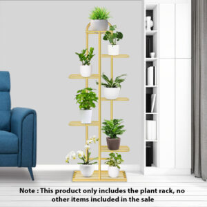 SOGA 2X 7 Tier 8 Pots Gold Metal Plant Stand Flowerpot Display Shelf Rack Indoor Home Office Decor, Home & Living, Home Decor, Indoor Pots, Planters and Plant Stands, , ,  - NZ DEPOT 2