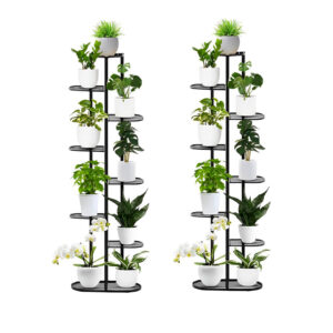 SOGA 2X 8 Tier 9 Pots Black Metal Plant Rack Flowerpot Storage Display Stand Holder Home Garden Decor, Home & Living, Home Decor, Indoor Pots, Planters and Plant Stands, , ,  - NZ DEPOT 1