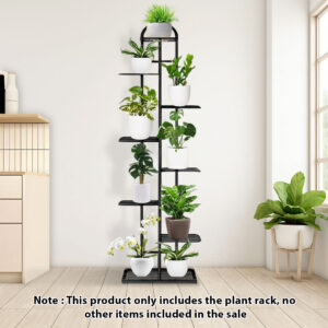 SOGA 2X 8 Tier 9 Pots Black Metal Plant Stand Flowerpot Display Shelf Rack Indoor Home Office Decor, Home & Living, Home Decor, Indoor Pots, Planters and Plant Stands, , ,  - NZ DEPOT 2