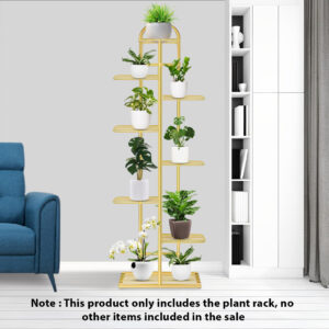 SOGA 2X 8 Tier 9 Pots Gold Metal Plant Stand Flowerpot Display Shelf Rack Indoor Home Office Decor, Home & Living, Home Decor, Indoor Pots, Planters and Plant Stands, ,  - NZ DEPOT 2