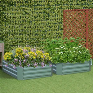 Buy SOGA 2X 90cm Rectangle Galvanised Raised Garden Bed Vegetable Herb Flower Outdoor Planter Box Online - Garden, Tools & Hardware/Gardening & Lawn Care/Pots, Planters & Container Accessories - 2 - NZ Depot Free Shipping