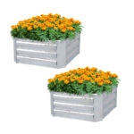 SOGA 2X 90cm Square Galvanised Raised Garden Bed Vegetable Herb Flower Outdoor Planter Box, Garden, Tools & Hardware>Gardening & Lawn Care>Pots, Planters & Container Accessories, , , , ,  - NZ DEPOT 1