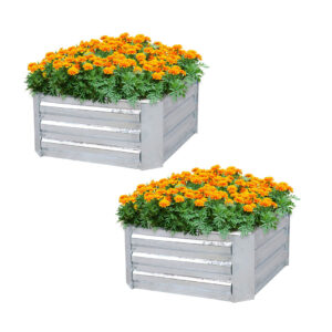 SOGA 2X 90cm Square Galvanised Raised Garden Bed Vegetable Herb Flower Outdoor Planter Box, Garden, Tools & Hardware, Gardening & Lawn Care, Pots, Planters & Container Accessories, , ,  - NZ DEPOT 1