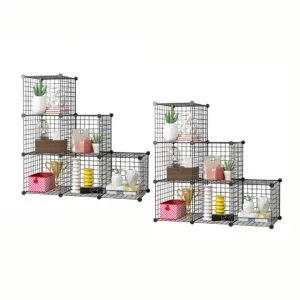 Buy SOGA 2X Black Portable 6-Cube 3 Column Storage Organiser Foldable DIY Modular Grid Space Saving Shelf Online - Furniture/Storage & Shelving/Home Storage - 1 - NZ Depot Free Shipping