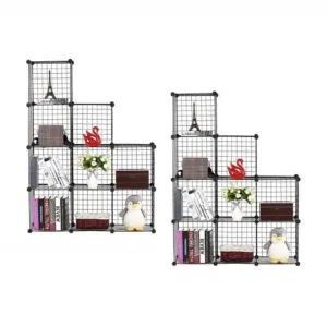 Buy SOGA 2X Black Portable 9-Cube 3 Column Storage Organiser Foldable DIY Modular Grid Space Saving Shelf Online - Furniture/Storage & Shelving/Home Storage - 1 - NZ Depot Free Shipping