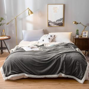 SOGA 2X Grey Throw Blanket Warm Cozy Double Sided Thick Flannel Coverlet Fleece Bed Sofa Comforter, Home, Bed Linen, Throws And Blankets, Blankets, ,  - NZ DEPOT 2