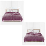 SOGA 2X Light Purple Throw Blanket Warm Cozy Double Sided Thick Flannel Coverlet Fleece Bed Sofa Comforter, Home>Bed Linen>Throws And Blankets>Blankets, , , , ,  - NZ DEPOT 1
