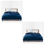 SOGA 2X Navy Blue Throw Blanket Warm Cozy Double Sided Thick Flannel Coverlet Fleece Bed Sofa Comforter, Home>Bed Linen>Throws And Blankets>Blankets, , , , ,  - NZ DEPOT 1
