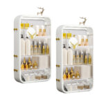 SOGA 2X White Multi Tier Cosmetic Storage Rack Bathroom Vanity Tray Display Stand Organiser, Home>Bathroom>Bathroom Accessories>Bathroom Storage, , , , ,  - NZ DEPOT 1