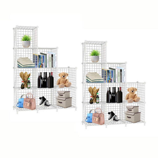 Soga 2X White Portable 9-Cube 3 Column Storage Organiser Foldable Diy Modular Grid Space Saving Shelf 149Cm, Furniture, Storage &Amp; Shelving, Home Storage, , ,  - Nz Depot 1