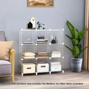 Buy SOGA 2X White Portable 9-Cube 3 Column Storage Organiser Foldable DIY Modular Grid Space Saving Shelf Online - Furniture/Storage & Shelving/Home Storage - 2 - NZ Depot Free Shipping