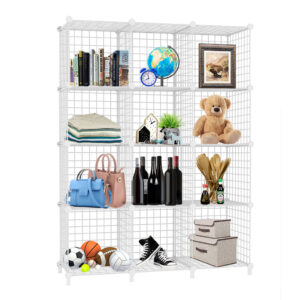 SOGA White Portable 12-Cube 3 Column Storage Organiser Foldable DIY Modular Grid Space Saving Shelf, Furniture, Storage & Shelving, Home Storage, , ,  - NZ DEPOT 1