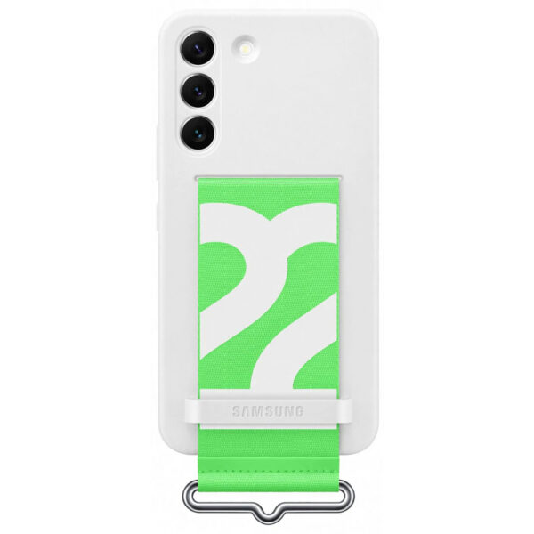 Samsung Galaxy S22 5G Silicone with Strap Cover - White - NZ DEPOT