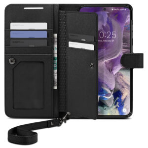 Spigen Galaxy S23 5G Premium Flip Wallet Case - Black