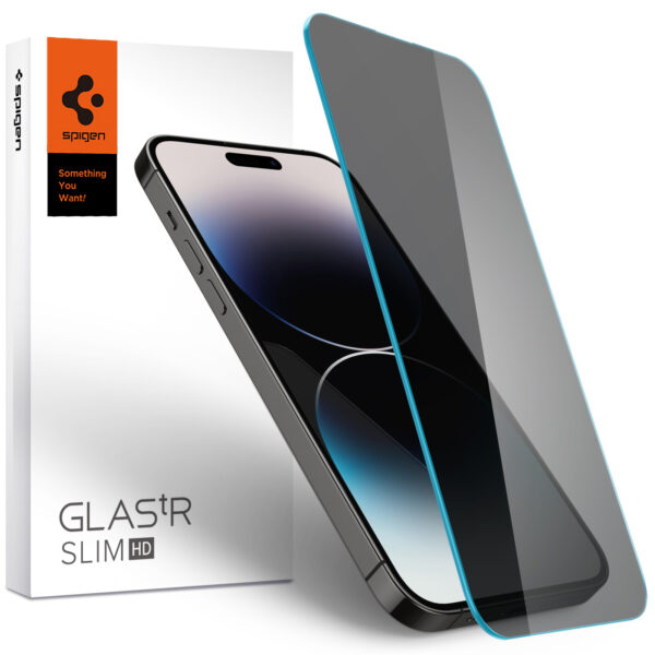 Spigen iPhone 14 Pro Max (6.7") Premium Privacy Tempered Glass Screen Protector - Anti-Spy