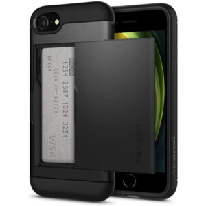 Spigen iPhone SE (3rd/2nd Gen)/8/7 Slim Armor Card Slot Case - Black