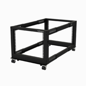 StarTech 4POSTRACK8U 8U 19" Open Frame Server Rack - Compact 4 Post Adjustable Depth (56-102cm) Mobile - Free Standing Network/Computer Equipment Data Rack - Dell PowerEdge HP ProLiant ThinkServer - NZ DEPOT