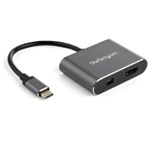 StarTech CDP2HDMDP USB C Multiport Video Adapter - 4K 60Hz USB-C to HDMI 2.0 or Mini DisplayPort 1.2 Monitor Adapter - USB Type-C 2-in-1 Display Converter HDMI/MDP HBR2 HDR - TB3 Compatible - NZ DEPOT