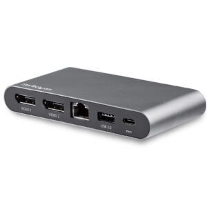 StarTech DK30C2DAGPD USB C Dock - 4K Dual Monitor DisplayPort - Mini Laptop Docking Station - 100W Power Delivery Passthrough - GbE