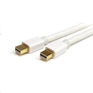 StarTech MDPMM2MW 2m (6ft) Mini DisplayPort Cable - 4K x 2K Ultra HD Video - Mini DisplayPort 1.2 Cable - Mini DP to Mini DP Cable for Monitor - mDP Cord works w/ Thunderbolt 2 Ports - White - NZ DEPOT