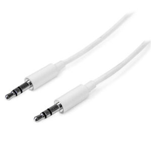 StarTech MU2MMMSWH 2m White Slim 3.5mm Stereo Audio Cable - NZ DEPOT