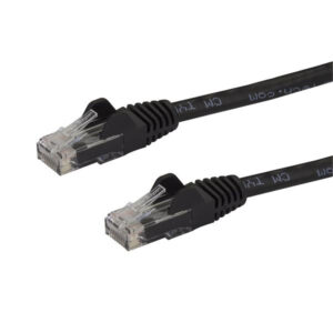 StarTech N6PATC150CMBK 1.5m CAT6 Ethernet Cable - Black CAT 6 Gigabit Ethernet Wire -650MHz 100W PoE RJ45 UTP Network/Patch Cord Snagless w/Strain Relief Fluke Tested/Wiring is UL Certified/TIA - NZ DEPOT
