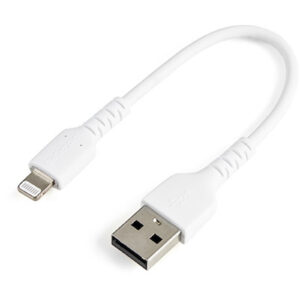 StarTech RUSBLTMM15CMW 6 inch (15cm) Durable White USB-A to Lightning Cable - Heavy Duty Rugged Aramid Fiber USB Type A to Lightning Charger/Sync Power Cord - Apple MFi Certified iPad/iPhone 12 - NZ DEPOT