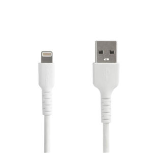 StarTech RUSBLTMM1M 3 foot (1m) Durable White USB-A to Lightning Cable - Heavy Duty Rugged Aramid Fiber USB Type A to Lightning Charger/Sync Power Cord - Apple MFi Certified iPad/iPhone 12 - NZ DEPOT