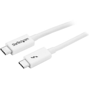 StarTech TBLT3MM1MW 1m Thunderbolt 3 Cable - 20Gbps - White - Thunderbolt USB-C and DisplayPortCompatible - NZ DEPOT