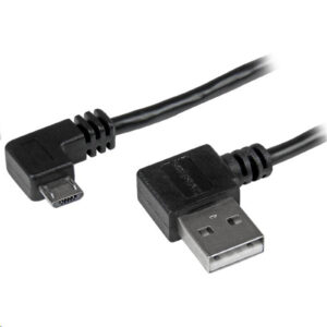 StarTech USB2AUB2RA1M Micro-USB Cable with Right-Angled Connectors - M/M - 1m (3ft) - NZ DEPOT