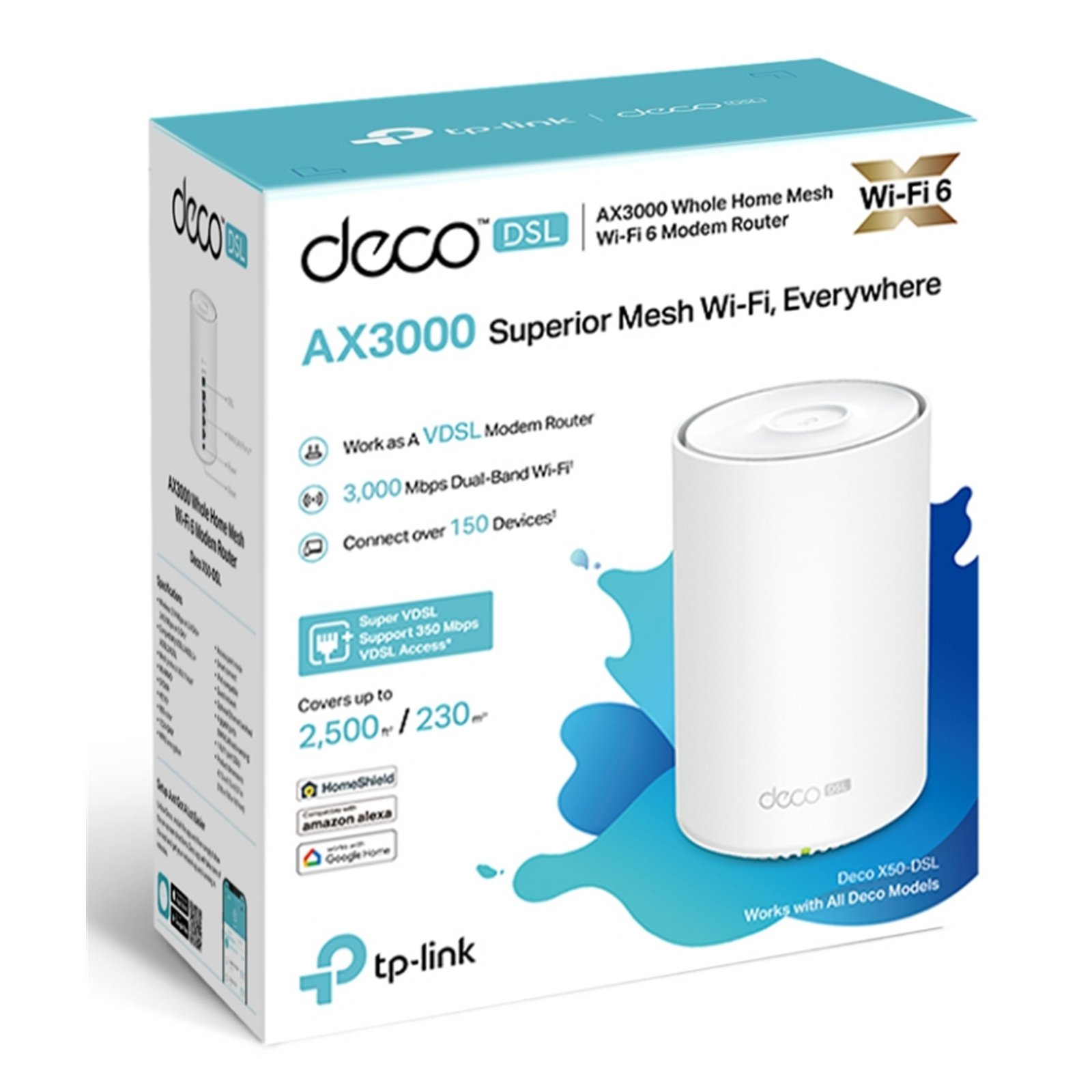 TP-Link Deco X50-DSL ADSL/VDSL/Fibre AX3000 Whole Home Mesh WiFi 6 ...