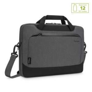 Targus Cypress EcoSmart Slimcase Briefcase - For 13.3"-14" Notebook/Laptop Bag - Grey - Woven Fabric - Handle - Trolley Strap - Shoulder Strap - NZ DEPOT