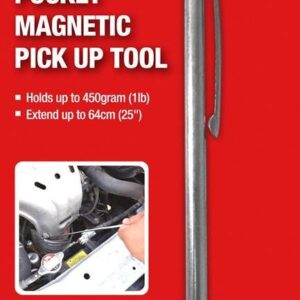 Telescopic Magnetic Pocket Tool- Extends from 15 cm to 64 cm- Pull strength up to 450 g- An ergonomically designed handle- Pocket clip