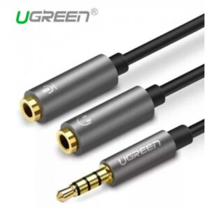 UGREEN 3.5mm Audio Extension Cable Male to 2x Dual Female Audio Mic Headphone Y Splitter Cable 20cm Aluminum Case Black NZDEPOT - NZ DEPOT
