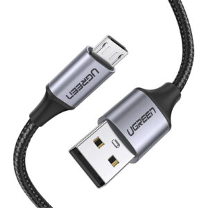 UGREEN UG-60148 USB 2.0 A to Micro USB Cable Nickel Plating Aluminum Braid 2m (Black) - NZ DEPOT