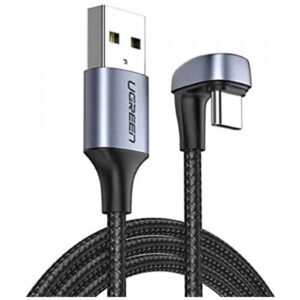 UGREEN UG 70313 USB2.0 A to Angled USB C Cable Aluminum Case with Braided 1m Black NZDEPOT - NZ DEPOT