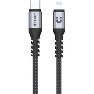 Unitek C14060GY m MFi USB-C to Lightning Connector Cable Grey Colour . Apple Certified Fast Charge with Data Syncing - NZ DEPOT