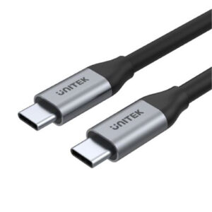 Unitek C14082ABK 1m USB C to USB C 3.1 Gen2 Cable for Syncing Charging. Supports up to 100W USB PD. Supports up to 4K 6Hz. Up to 1Gbps. Space Grey Black Colour. NZDEPOT - NZ DEPOT