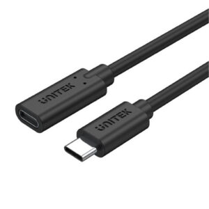 Unitek C14086BK 0.5m USB 3.1 USB-C Male to USB-C Female Extension Cable. Supports Data Transfer Speed up to 10Gbps. Reversible USB-C Connector. Supports Power Deliver