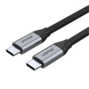 Unitek C14091ABK 2m USB-C to USB-C 3.1 Gen1 Cable for Syncing & Charging. Supports up to 100W USB PD. Supports up to 4K6Hz. Up to 5Gbps. Space Grey & Black Colour. - NZ DEPOT