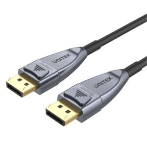 Unitek C1616GY 10M Ultrapro DisplayPort 1.4 Active Optical Cable. Supports Up to 8K 60Hz & 4K 120Hz.Long Distance A/V Lossless Transmission. 32.4Gbps Bandwidth. Space Grey + Black Colour. - NZ DEPOT