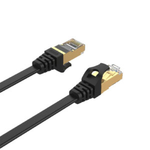Unitek C1897BK 15M 15m CAT7 Black Flat SSTP 32AWG Patch Lead in PVC Jacket. 500MHz Gold platedContacts with RJ45 8P8C Connectors Compatible with 10GBaseT. NZDEPOT - NZ DEPOT