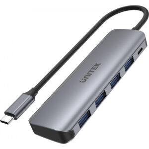 Unitek H1107A USB 3.1 4-in-1 Multi-Port Hub with USB-C Connector. Includes 4xUSB-APorts+Micro-BPower Port. Data Transfer Rate up to 5Gbps. Plug and play. Space Grey Colour. - NZ DEPOT
