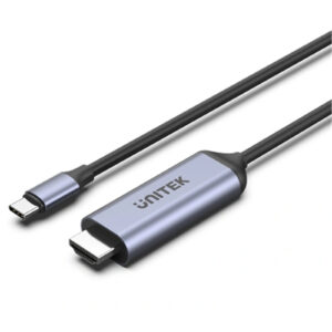 Unitek V1423B 1.8m USB-C to HDMI Cable. Supports Premium AV UltraHD 8K Supports Res up to 8K60Hz. Stream with HDCP2.3. Aluminium Housing. Plug & Play. Black Cable
