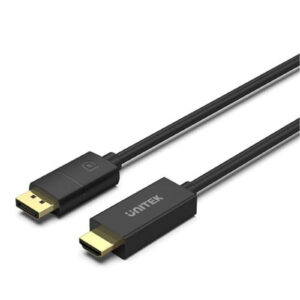 Unitek V1608A 1.8m DisplayPort to HDMI Cable - Supports Max Res up to 4K60Hz - Supports Transfer Rate up to 18Gbps Stream with HDCP2.2 - Gold Plated Connectors - Black Colour - NZ DEPOT